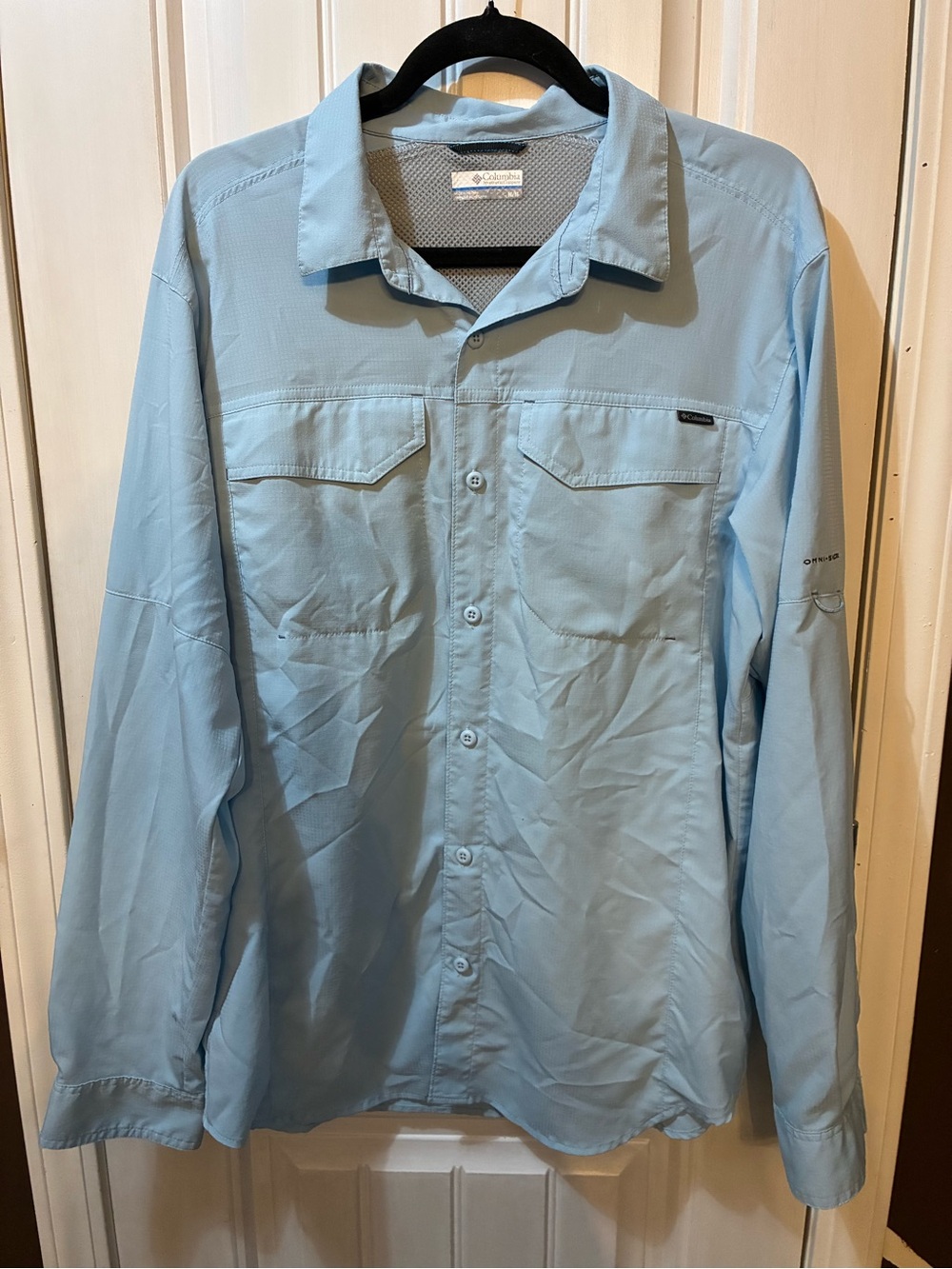 Columbia Light Blue Men's Long-Sleeve Shirt Jacket